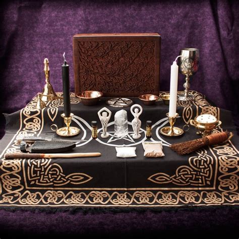 Wiccan ritual tools display